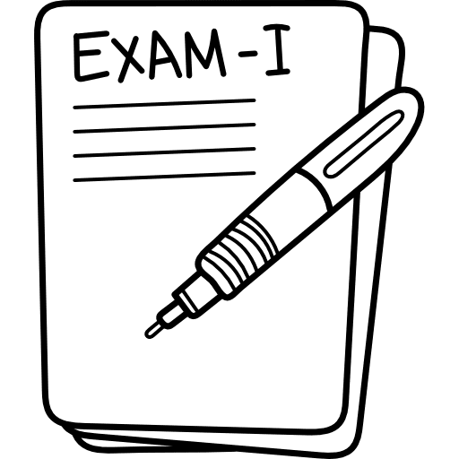 Exam test marketing document icon