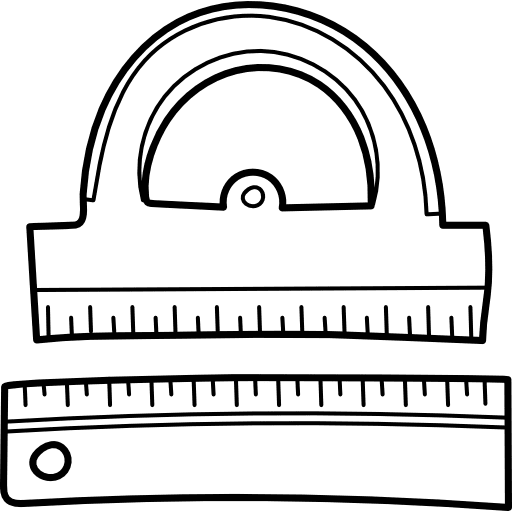 Protractor measuring utensils edit tools school material icon