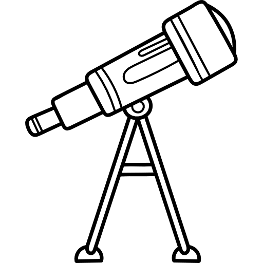 Telescope science tools and utensils observation icon