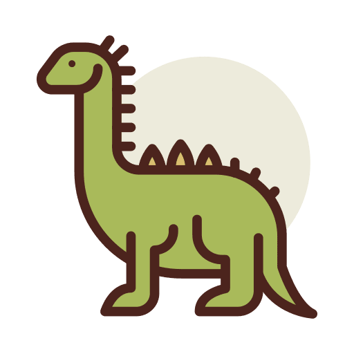 Diplodocus dinosaur wild life animals icon