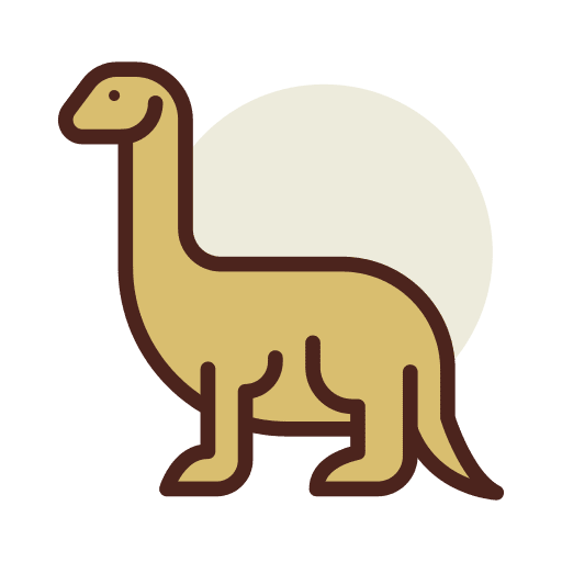 Diplodocus diplodocus dinosaur wild life icon