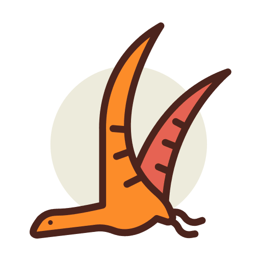 Pterodactyl wild life dinosaur extinct icon