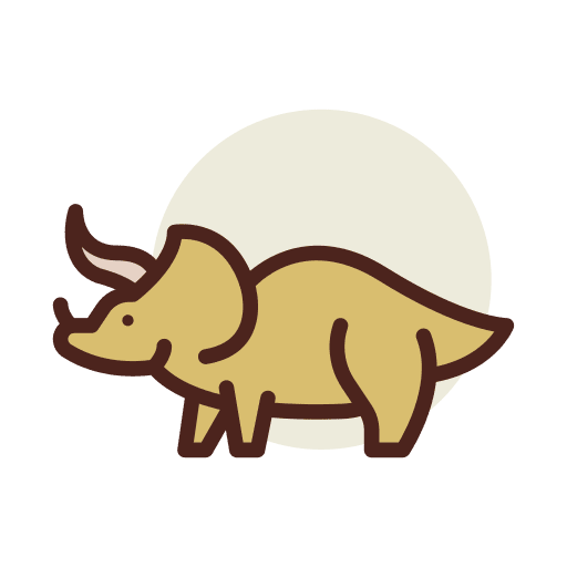 Triceratops wild life herbivore dinosaur icon