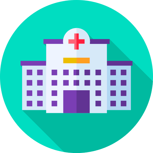 Hospital medical healthcare and medical architecture and city icon