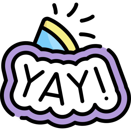 Yay celebration happy message icon Yay celebration happy message icon
