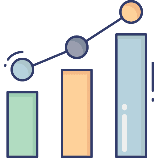 Bar graph business and finance bar graph graphic icon