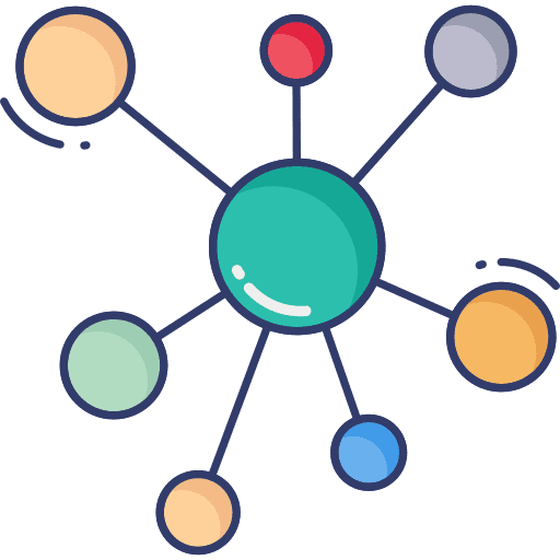 Share social network connector circles icon