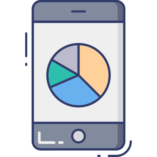 Pie graph pie graph mobile business and finance icon