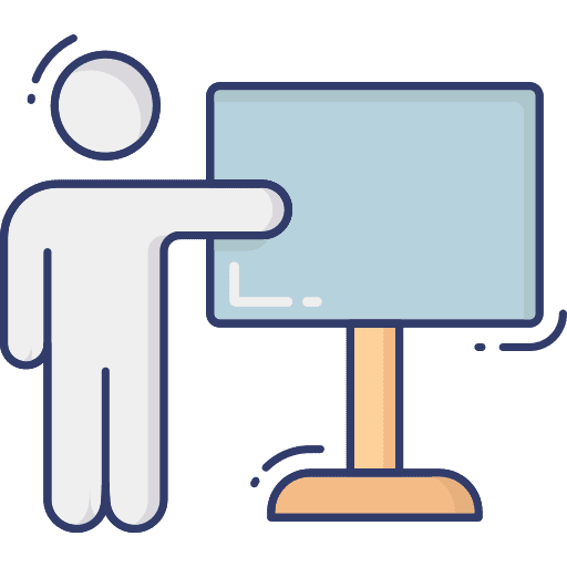 Presentation man businessman board icon