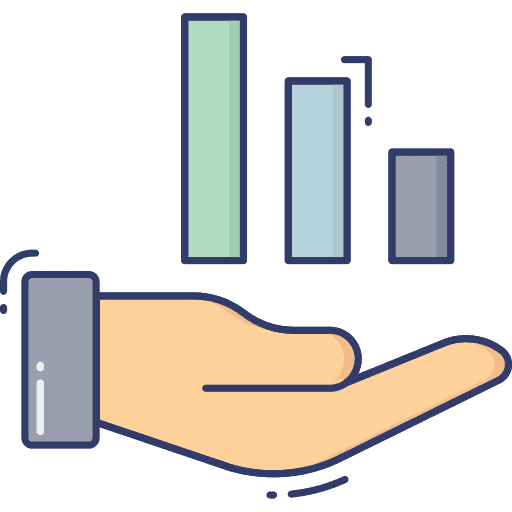 Bar graph hand graph bar icon