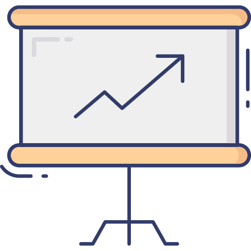 Whiteboard line business and finance graphic icon