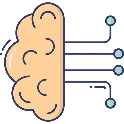 Brain brain network connector icon