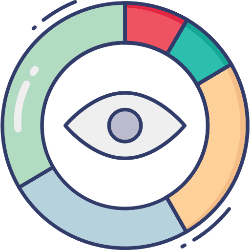 Eye pie chart monitoring pie icon