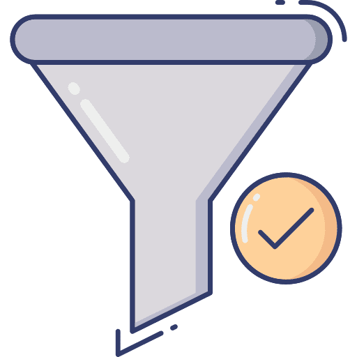 Funnel filtering tool funnel icon