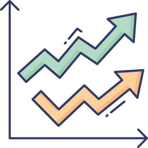 Graph chart business and finance arrow icon