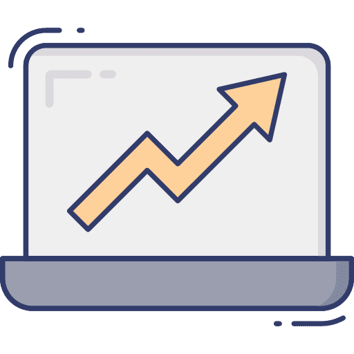 Laptop screen laptop increase profit icon