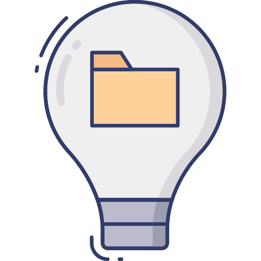 New project folder bulb idea icon