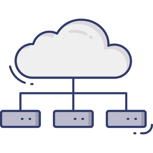 Cloud server cloud networking database icon