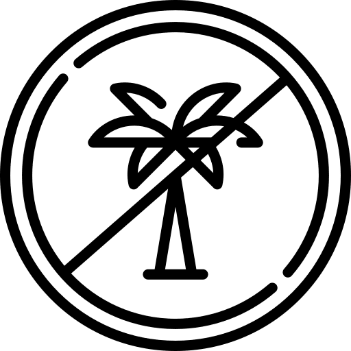 Palm oil free palm forbidden prohibition icon