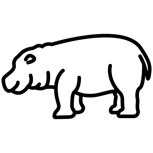 Hippopotamus animals zoology wildlife icon Hippopotamus animals zoology wildlife icon