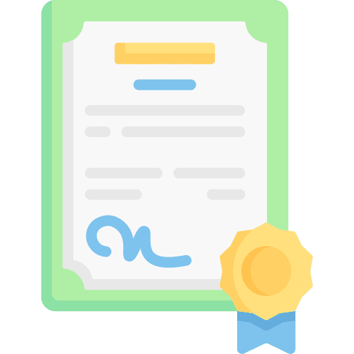 Degree patent certificate education icon