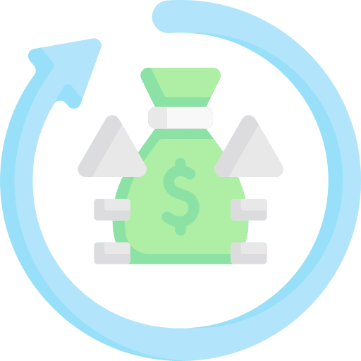 Funds investment asset management money bag icon