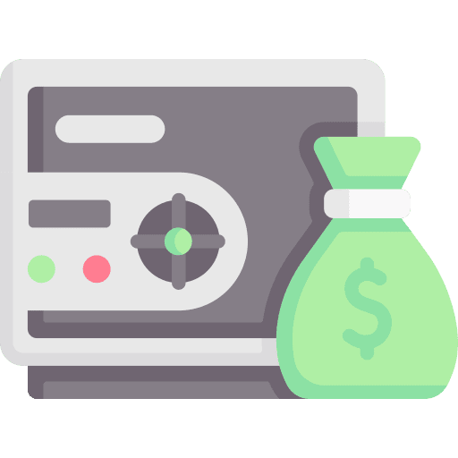 Security box vault safe box bank icon