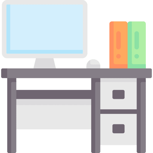 Workplace worksite furniture and household workplace icon