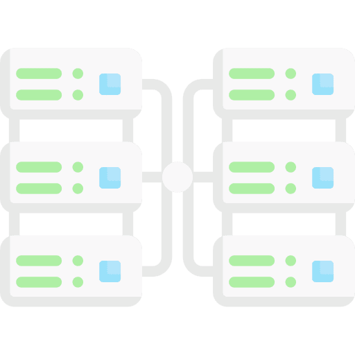 Database technology data server network icon