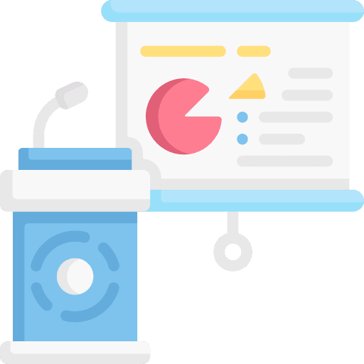 Presentation pie chart tribune presentation icon