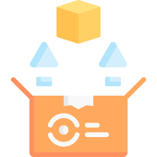 Product cardboard development investment icon