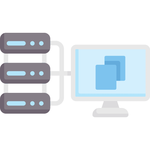 Server hosting storage technology icon