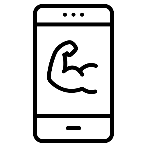Mobile phone gym sports and competition muscle icon
