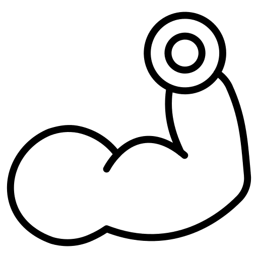 Muscle gym muscle sports and competition icon