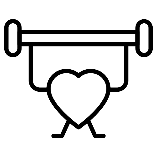 Weightlifter weight heart sports and competition icon