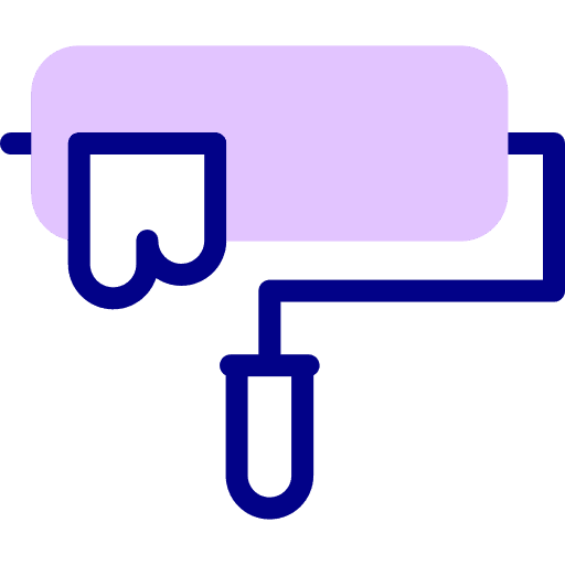 Paint roller art and design improvement painting roller icon