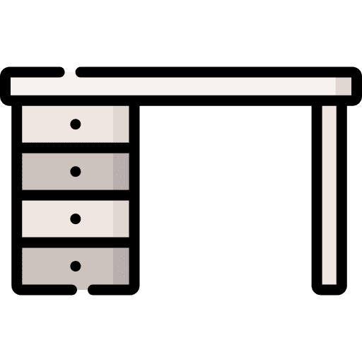 Desk furniture and household workplace desk icon Desk furniture and household workplace desk icon