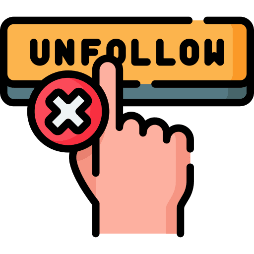 Unfollow social network button interaction icon