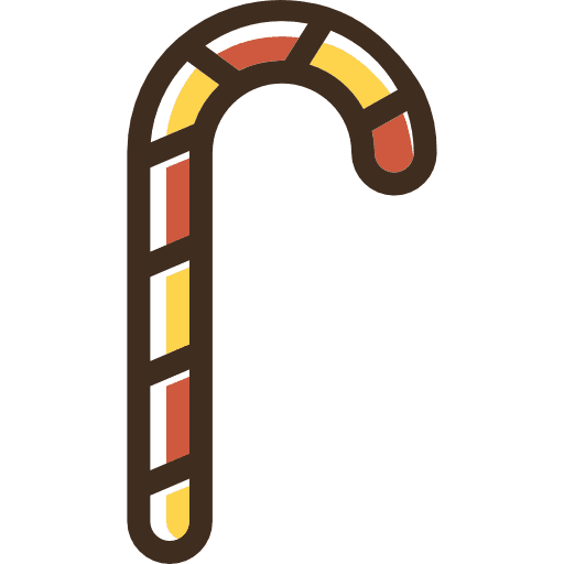 Candy cane xmas food candy icon