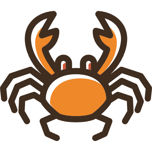 Crab summertime aquarium food icon