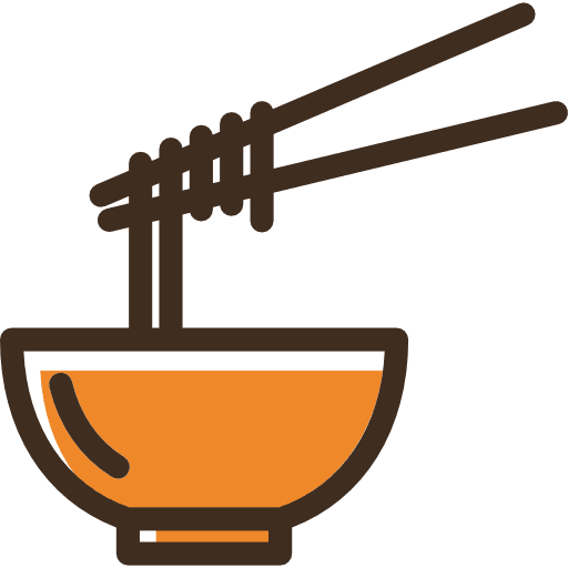 Noodles sticks chinese food bowl icon
