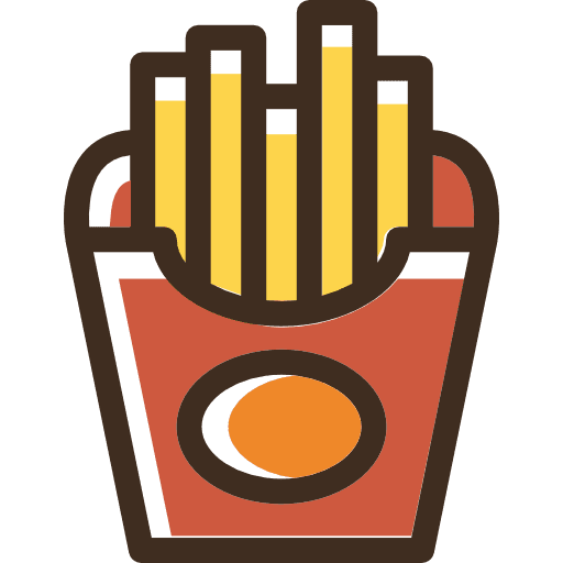 French fries fast food potatoes restaurant icon
