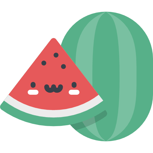 Watermelon kawaii food vegetarian icon Watermelon kawaii food vegetarian icon
