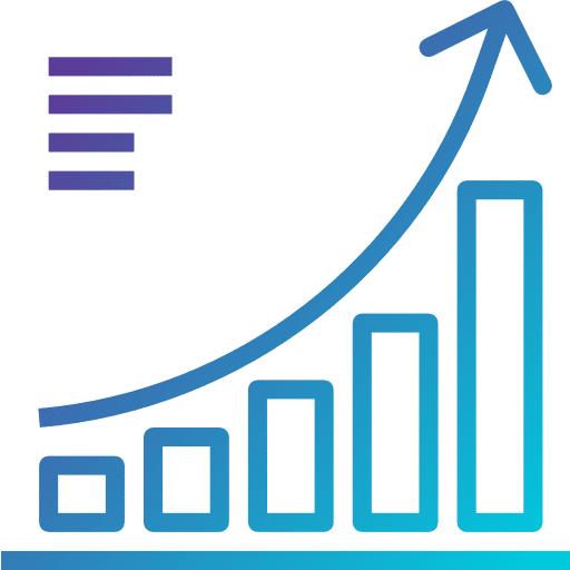 Stats arrow graphic line graph icon