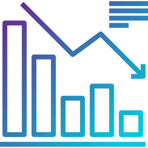 Decrease business statistics arrows icon
