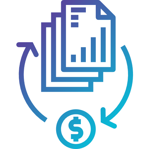 Document growth chart business and finance money icon