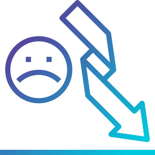 Loss graph arrow business icon