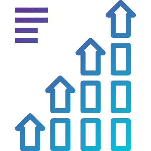 Graphic report benefits line graph icon