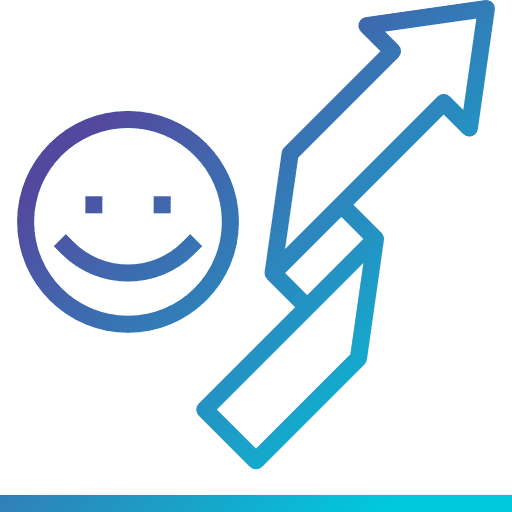 Growth business face stats icon