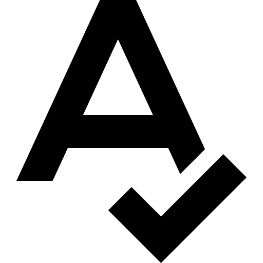 Spell checked letter a writing icon